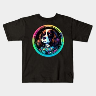 Cavalier King Charles Spaniel Cosmic Space Dogs Galaxy Astronaut Kids T-Shirt